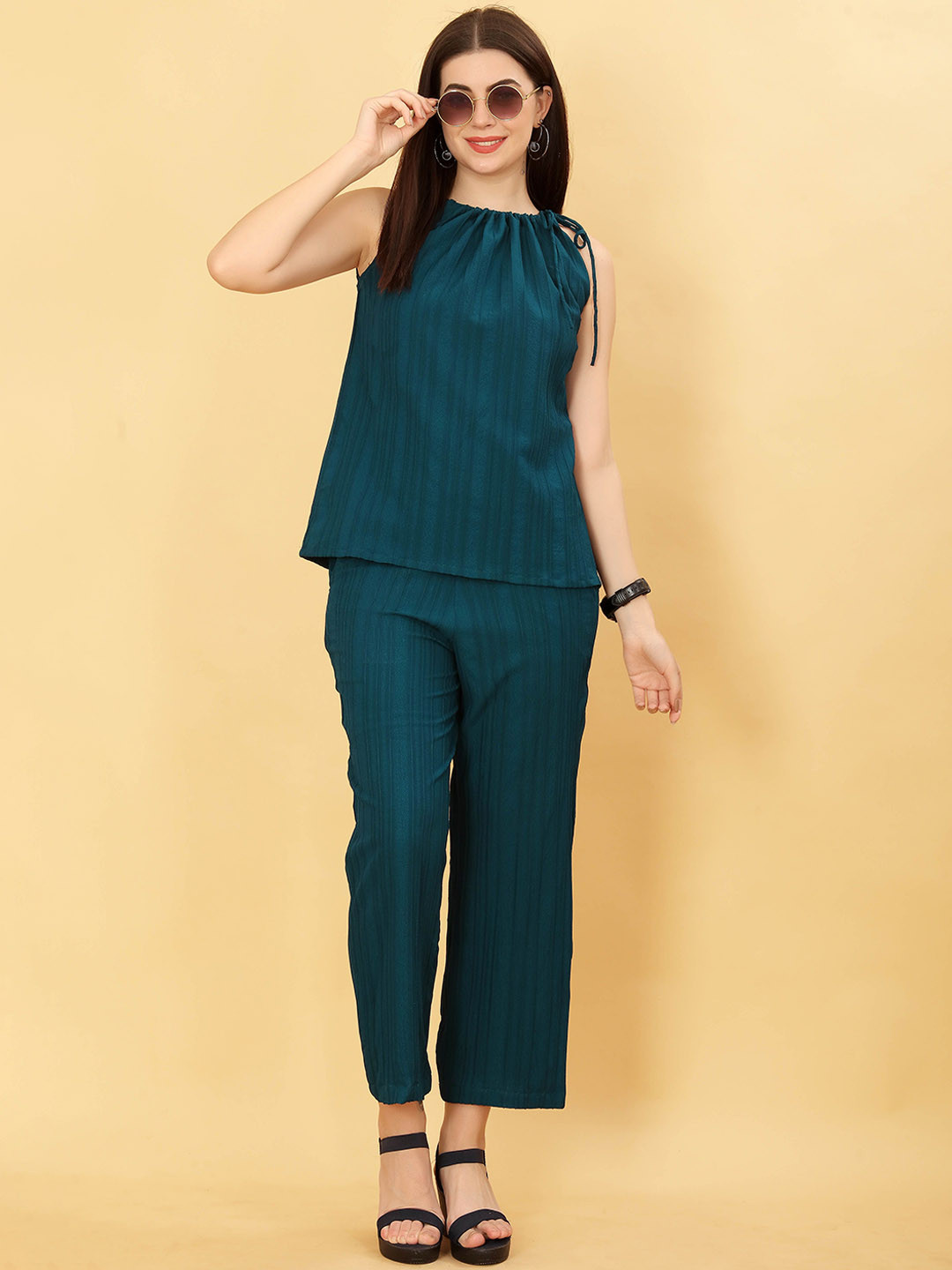 

Goti's Sleeveless Top With Trouser, Teal