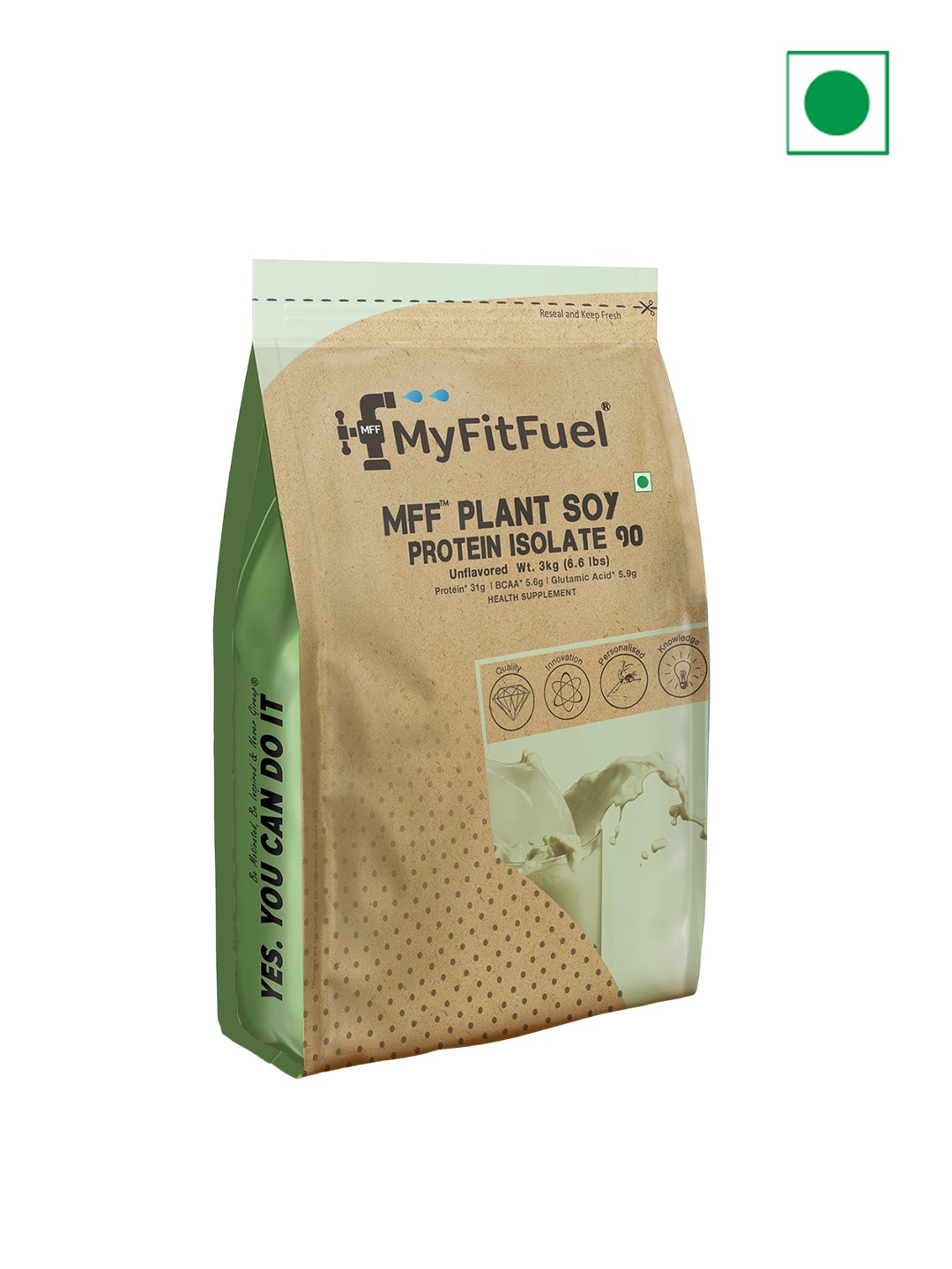 

MyFitFuel Plant Soy Protein Isolate - Unflavored - 3 kg, Cream