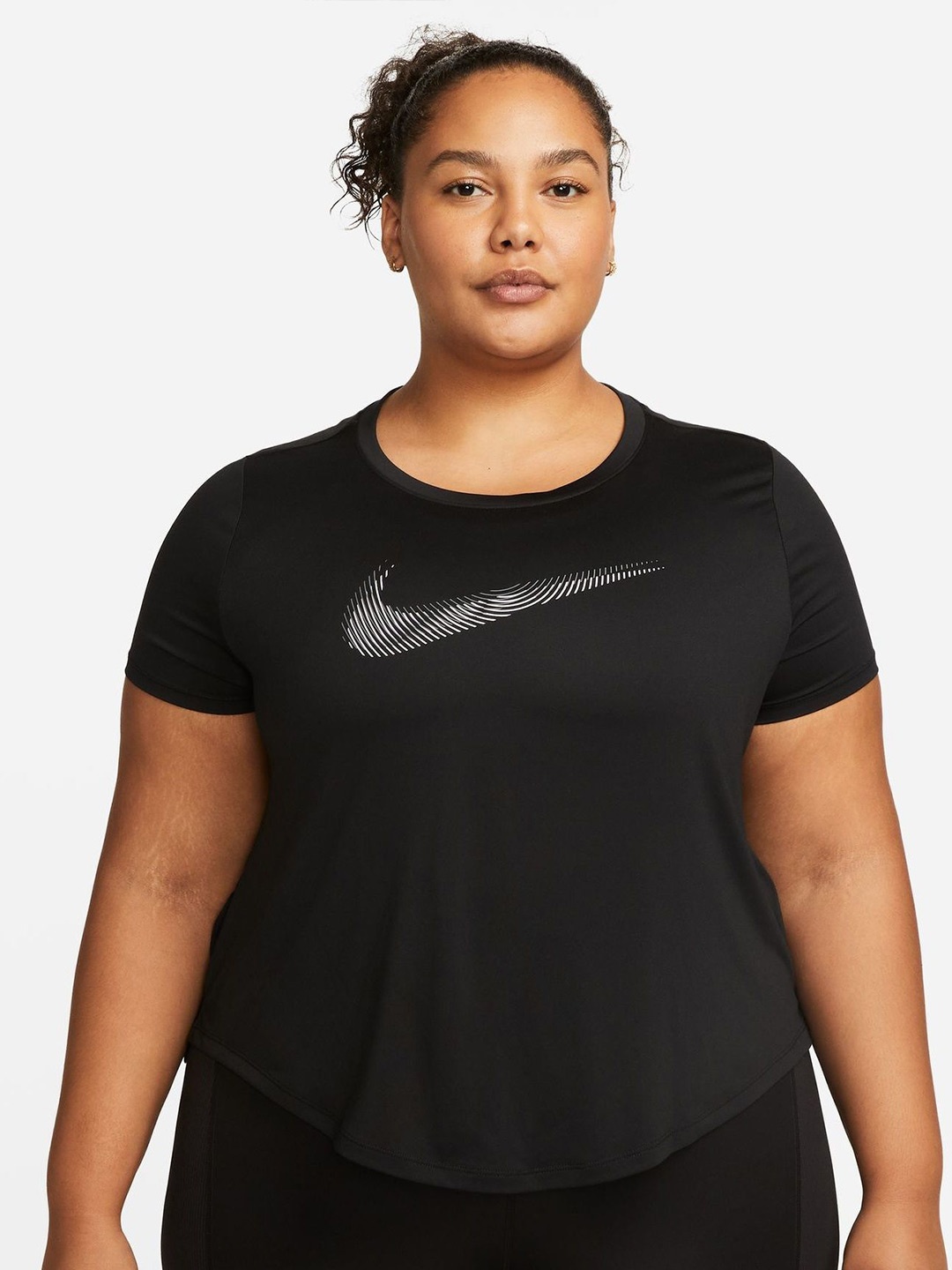 

Nike Dri-FIT Swoosh Women's Short-Sleeve Running Top (Plus Size), Black