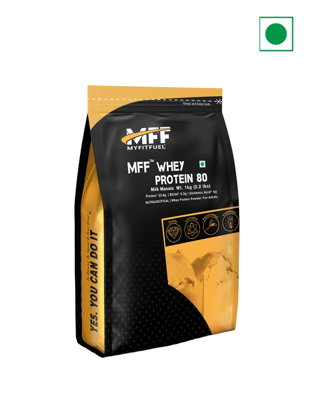 

MyFitFuel Whey Protein 80- Milk Masala Flavour- 1kg, Cream
