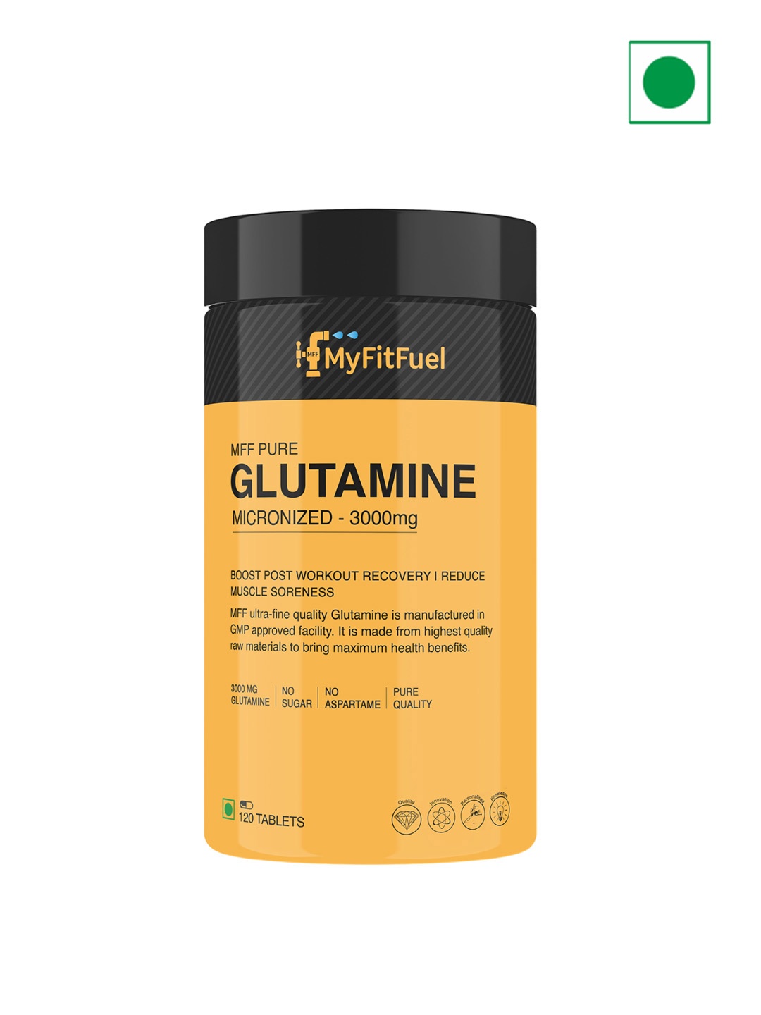 

MyFitFuel Pure Glutamine Micronized 3000 mg - 120 Tablets, Cream