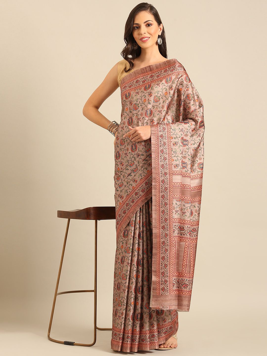 

Exclusiva Woven Design Zari Saree, Beige