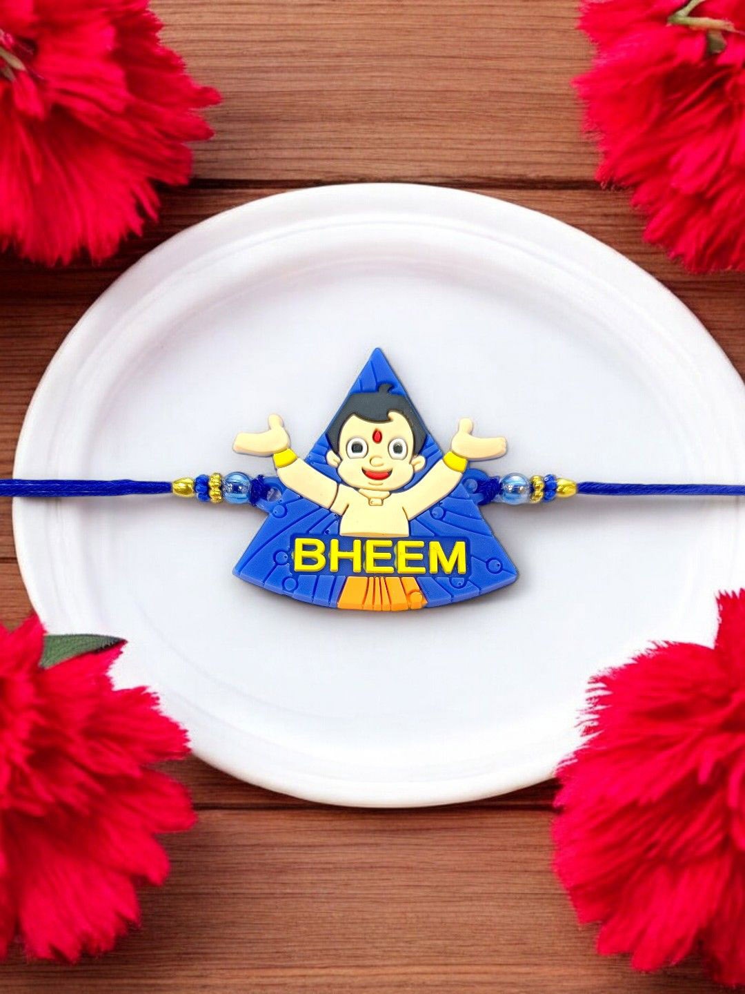 

ADIVA Boys BHEEM Thread Rakhi with Roli Chawal, Blue