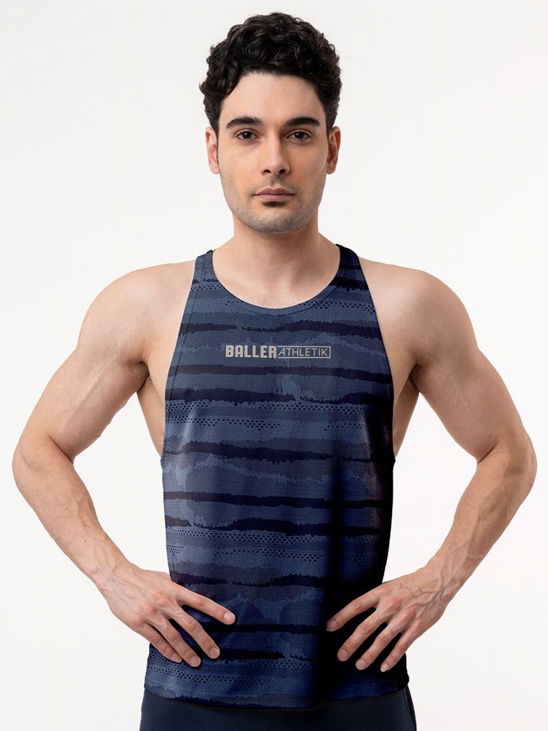 

Baller Athletik Men Racerback Pockets T-shirt, Navy blue