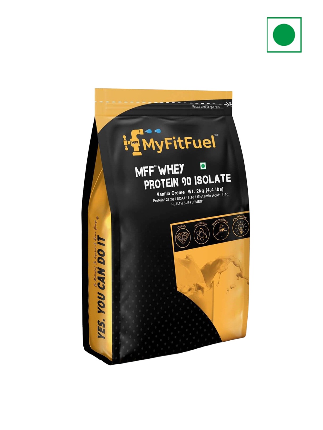 

MyFitFuel Whey Protein 90 Isolate- Vanilla Creme Flavour- 2kg, Cream