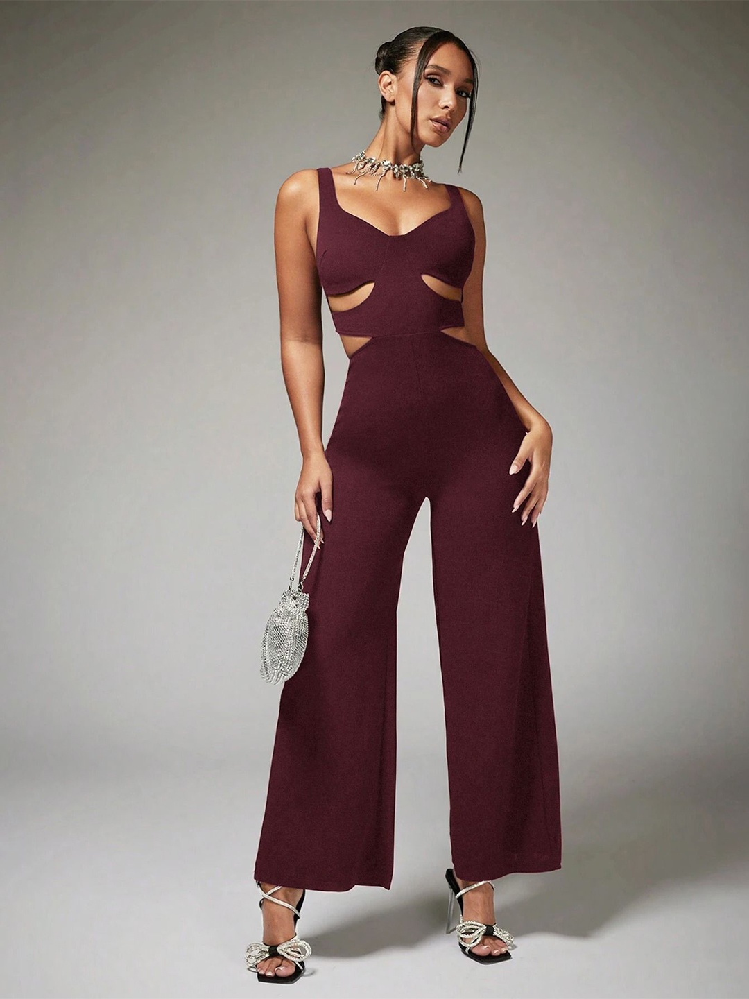 

Stylecast X Slyck Basic Jumpsuit, Maroon