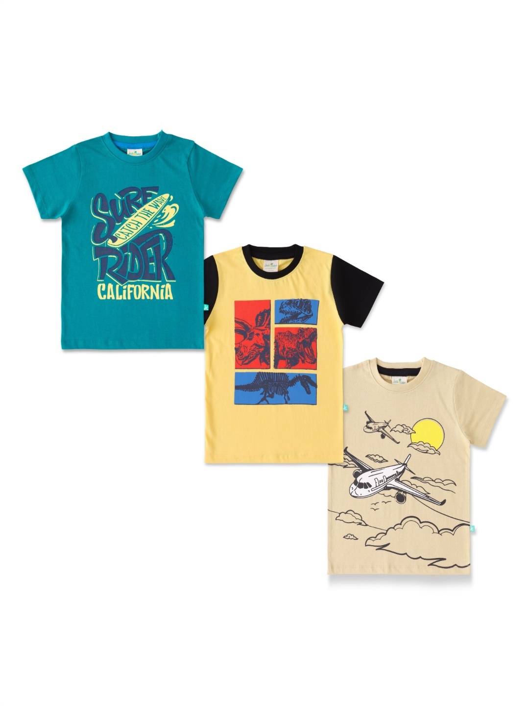 

JusCubs Boys 3 Printed Applique T-shirt, Multi