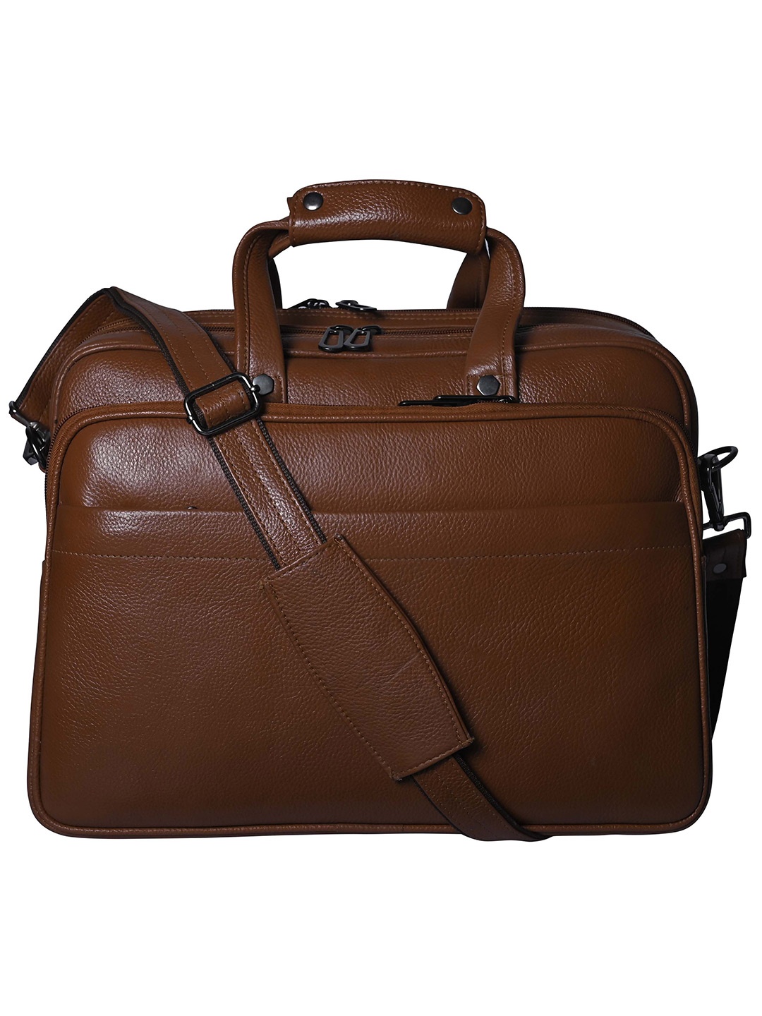 

Calvadoss Women Up To 17 Inch Textured Leather Laptop Bag, Tan