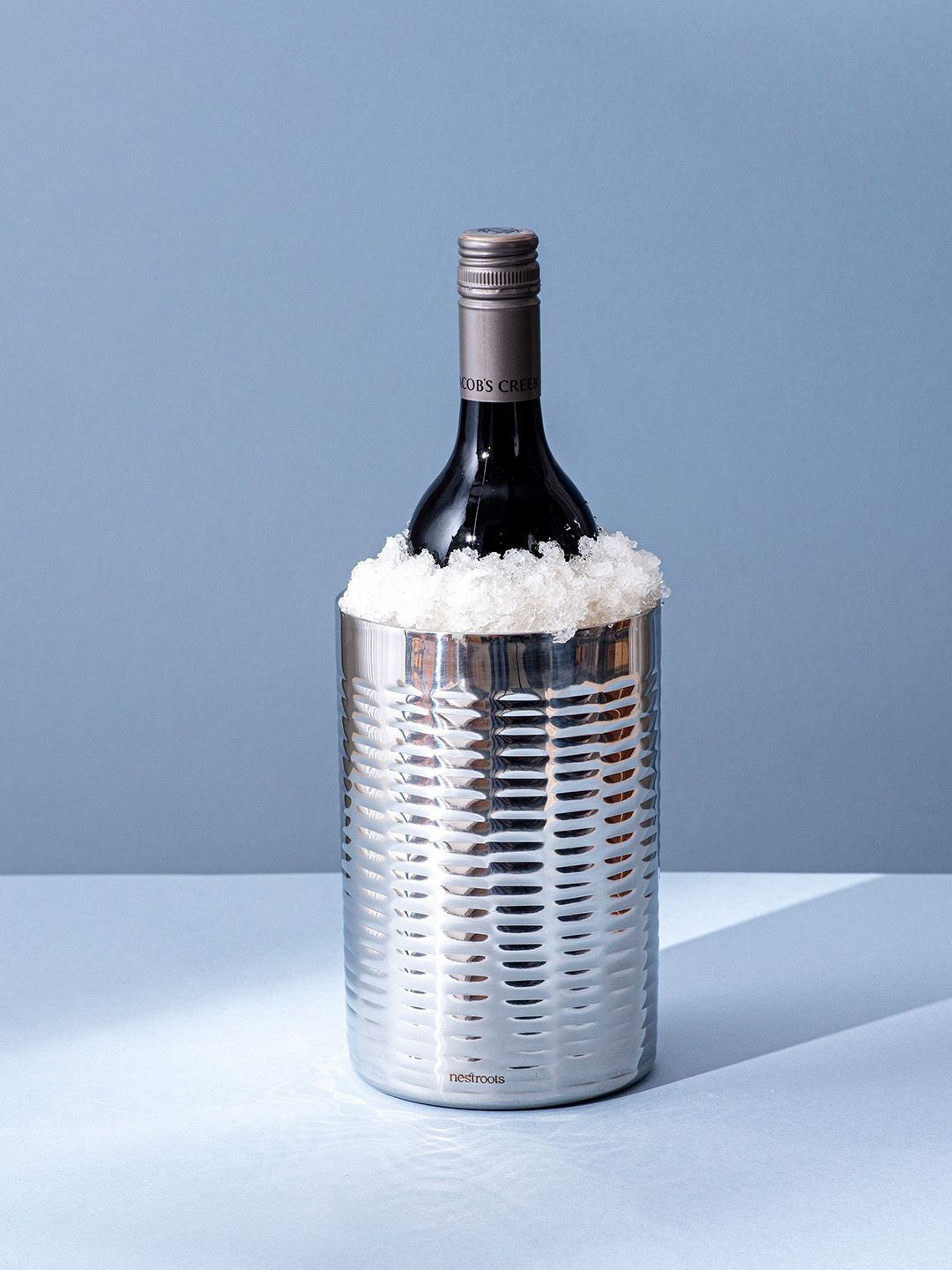 

nestroots Silver Toned Double Walled Stainless Steel Ice Bucket