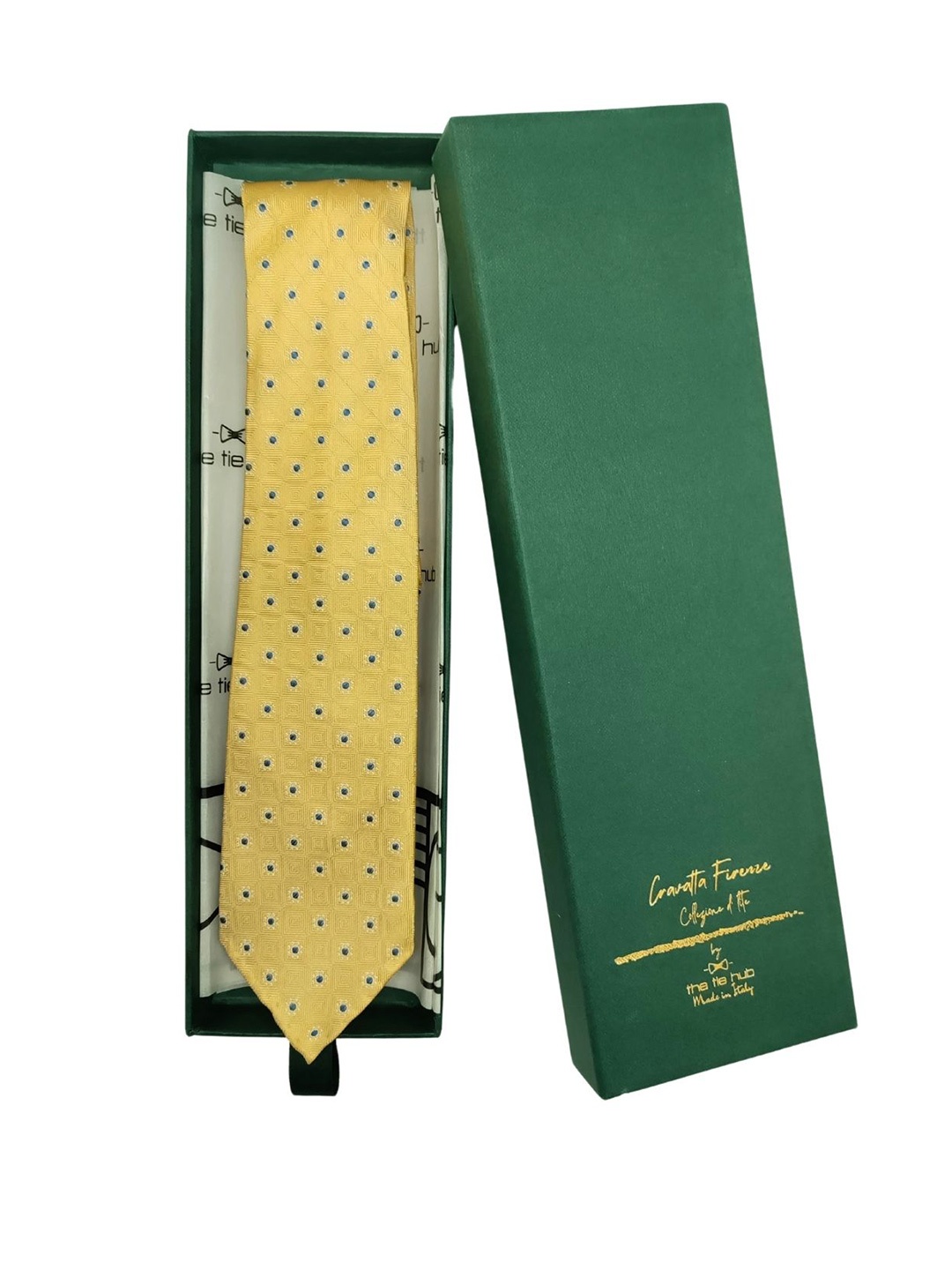 

The Tie Hub Men Printed Broad Tie, Yellow