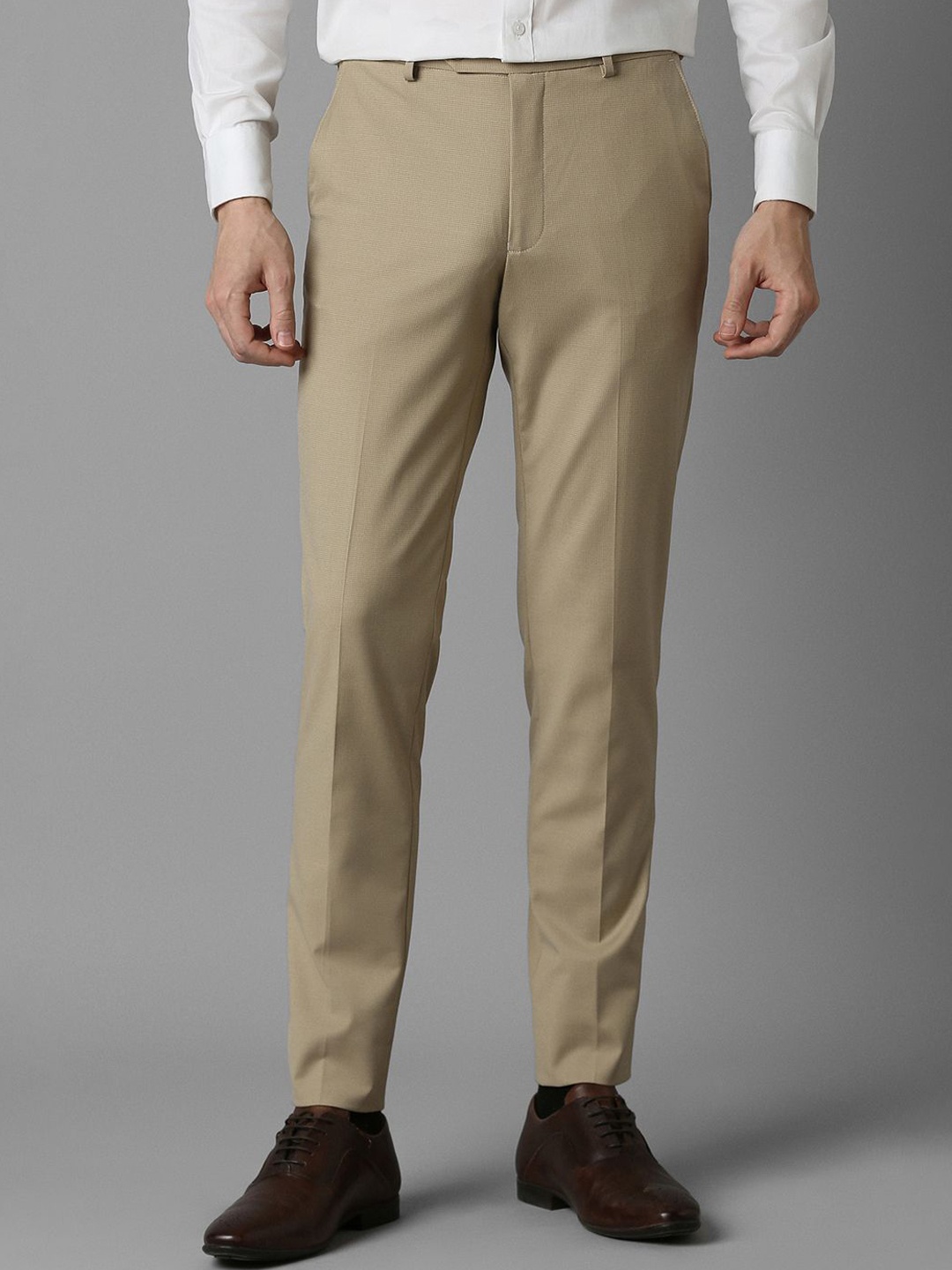 

Louis Philippe Men Slim Fit Trousers, Beige