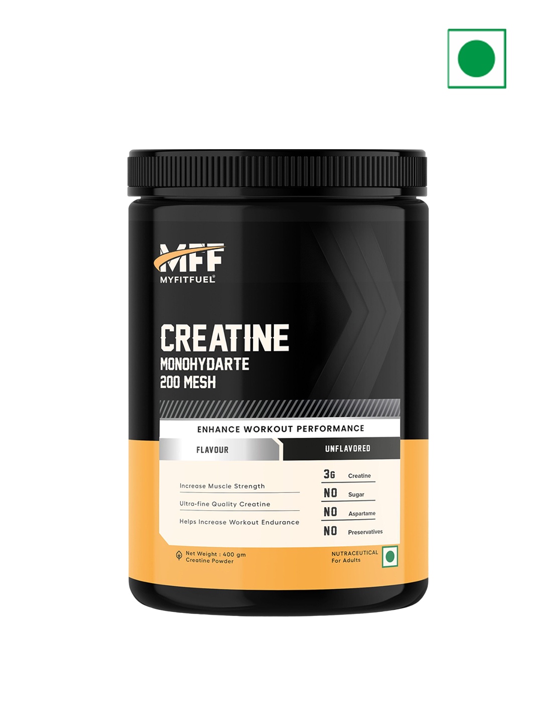 

MyFitFuel Creatine Monohydrate 200 Mesh - 400g - Unflavoured, Cream