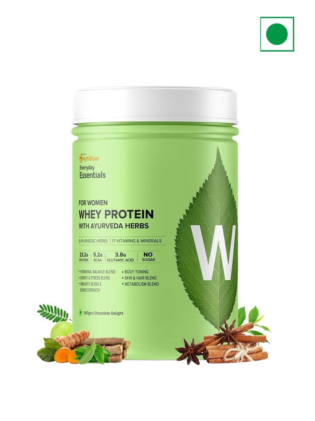 

MyFitFuel Whey Protein With Ayurveda Herbs-500g, Brown