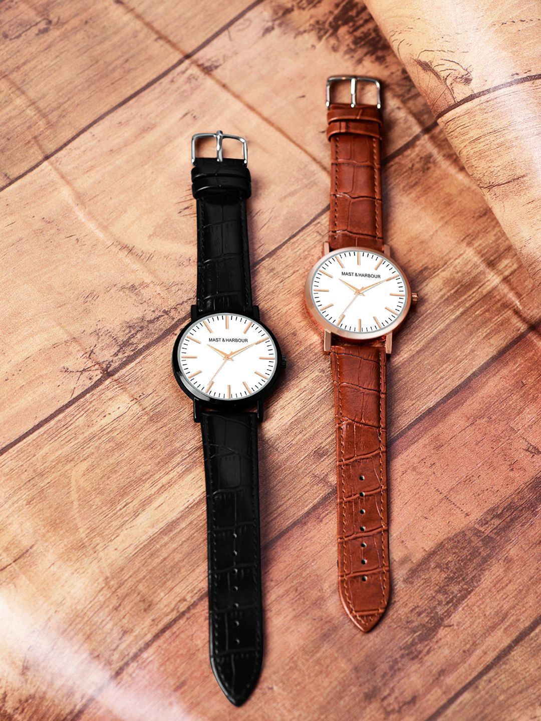 

Mast & Harbour Men Dial & Leather Straps Analogue Watch M&HWatchP2-07, Brown