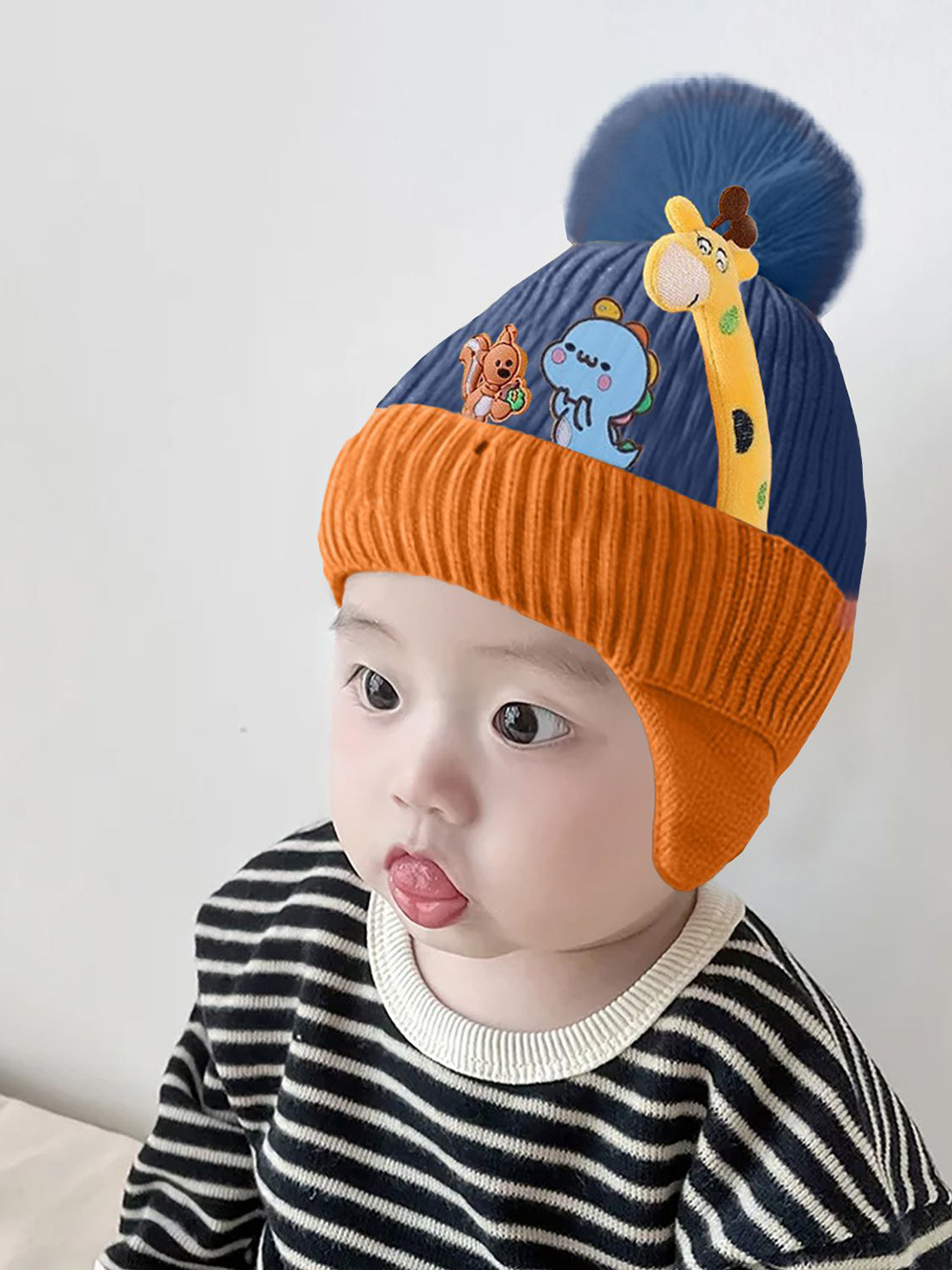 

SYGA Unisex Kid Self Design Woollen Beanie, Blue