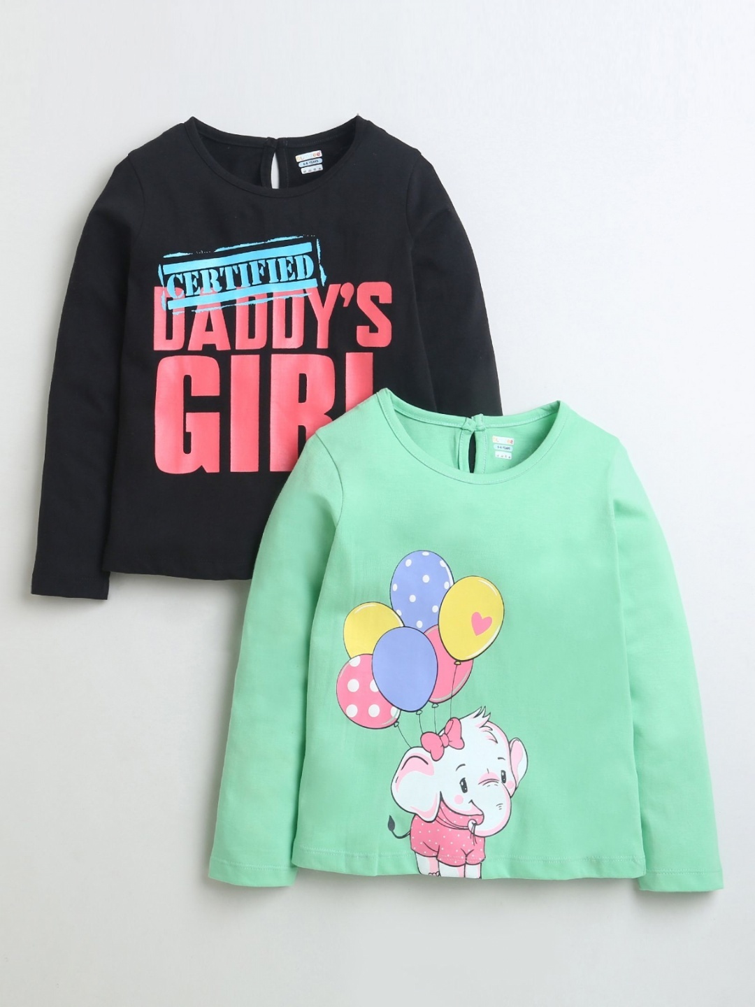 

BUMZEE Girls 2 Printed T-shirt, Green