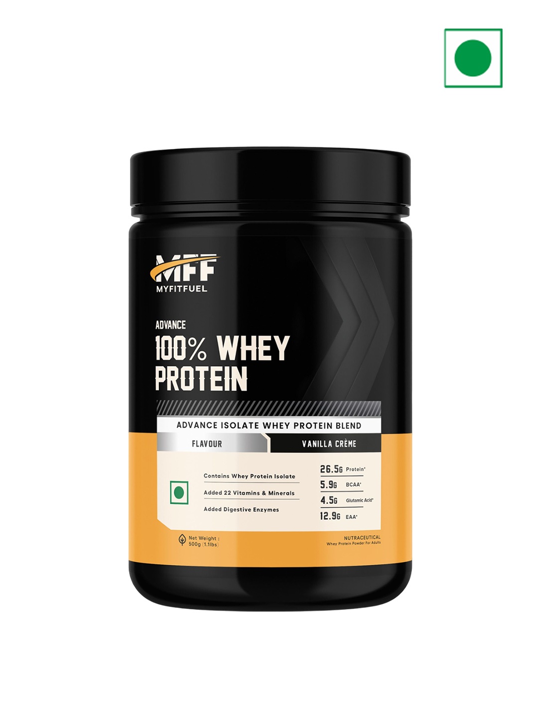

MyFitFuel Advance 100% Whey Proteins-Vanilla Creme-500g, Cream