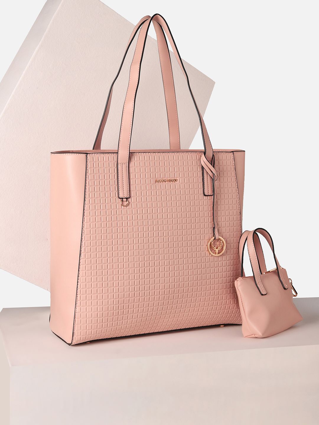 

Allen Solly Woman Up To 18 Inch Textured Laptop Bag, Peach