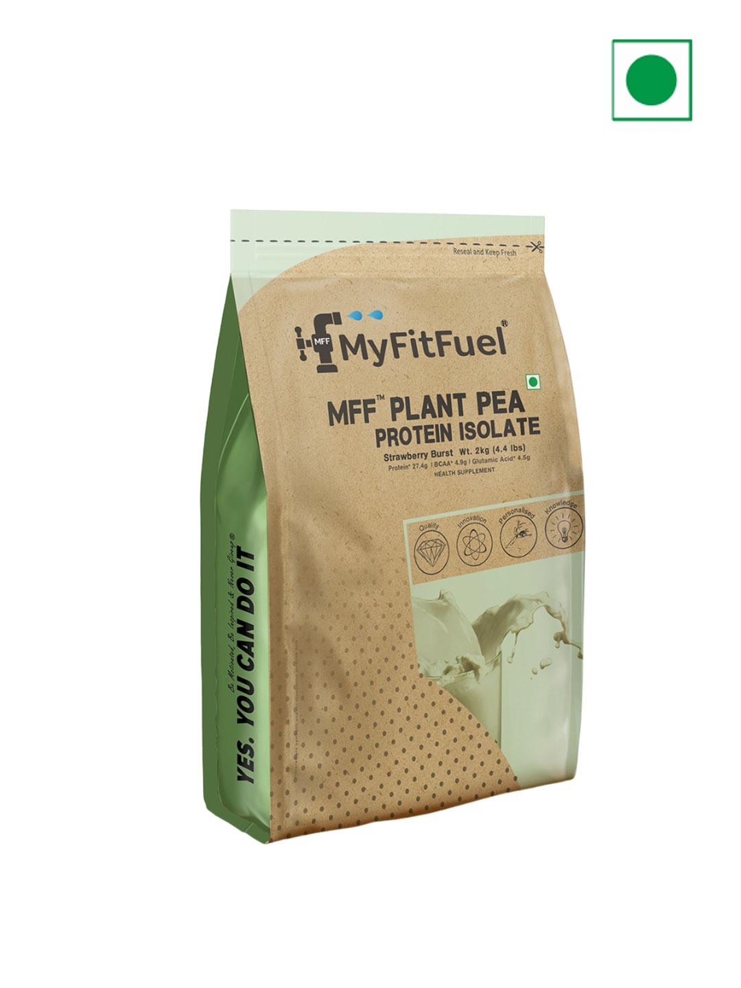 

MyFitFuel Plant Pea Protein Isolate-Strawberry Burst Flavoured-2Kg, Cream