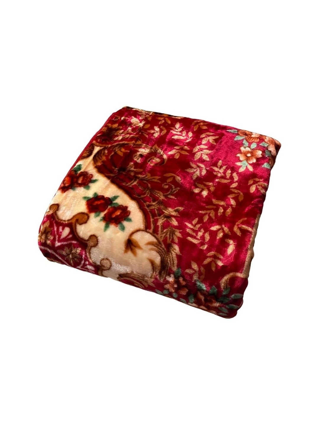

Signature Maroon & Beige Floral Heavy Winter 350 GSM Single Bed Blanket