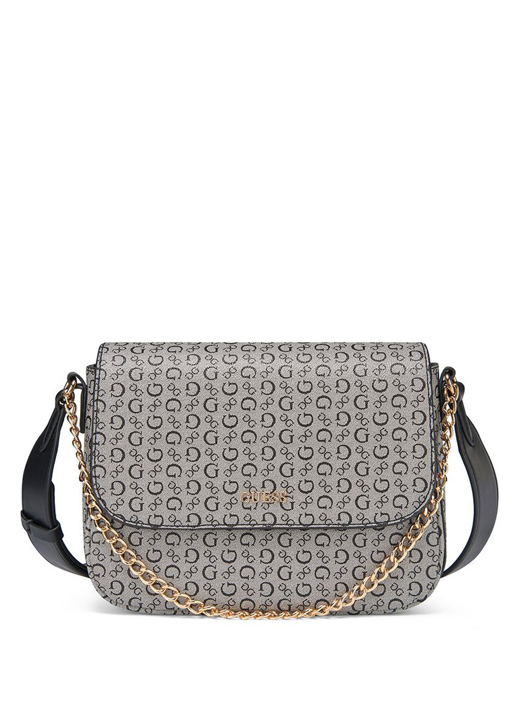 

GUESS Printed Structured Shoulder Bag, Black