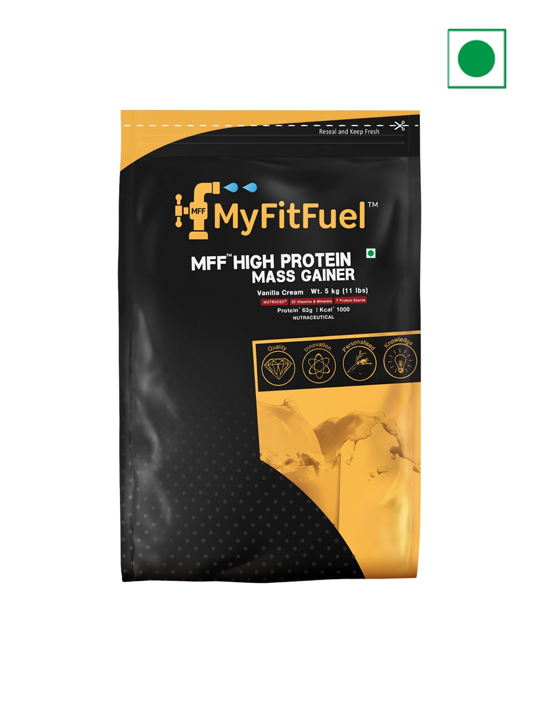 

MyFitFuel High Protein Mass Gainer - Vanilla Cream - 5kg, Brown