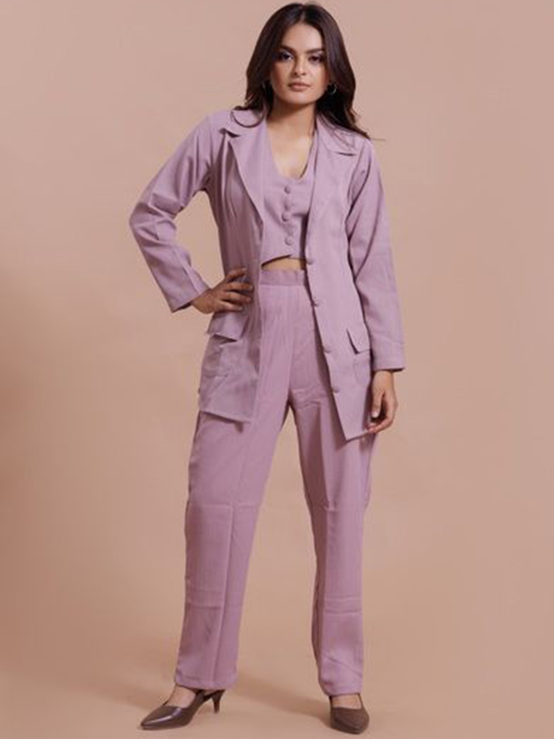 

PSBT Quality on way Women 3-Pcs Single-Breasted Suit, Pink