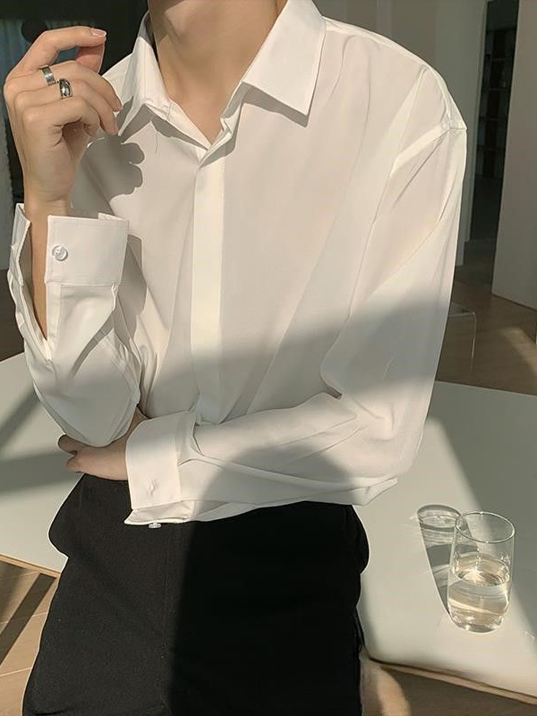 

StyleCast Men Opaque Formal Shirt, White