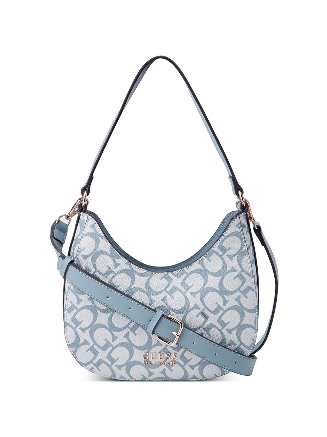 

GUESS Geometric Printed Structured Shoulder Bag with Quilted, Blue
