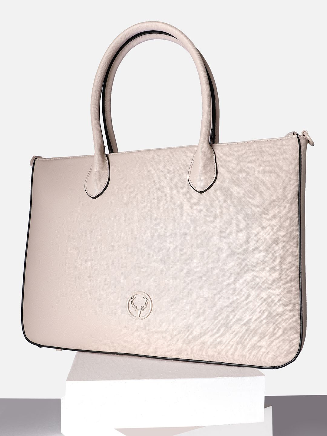 

Allen Solly Woman Up To 18 Inch Textured Laptop Bag, Beige