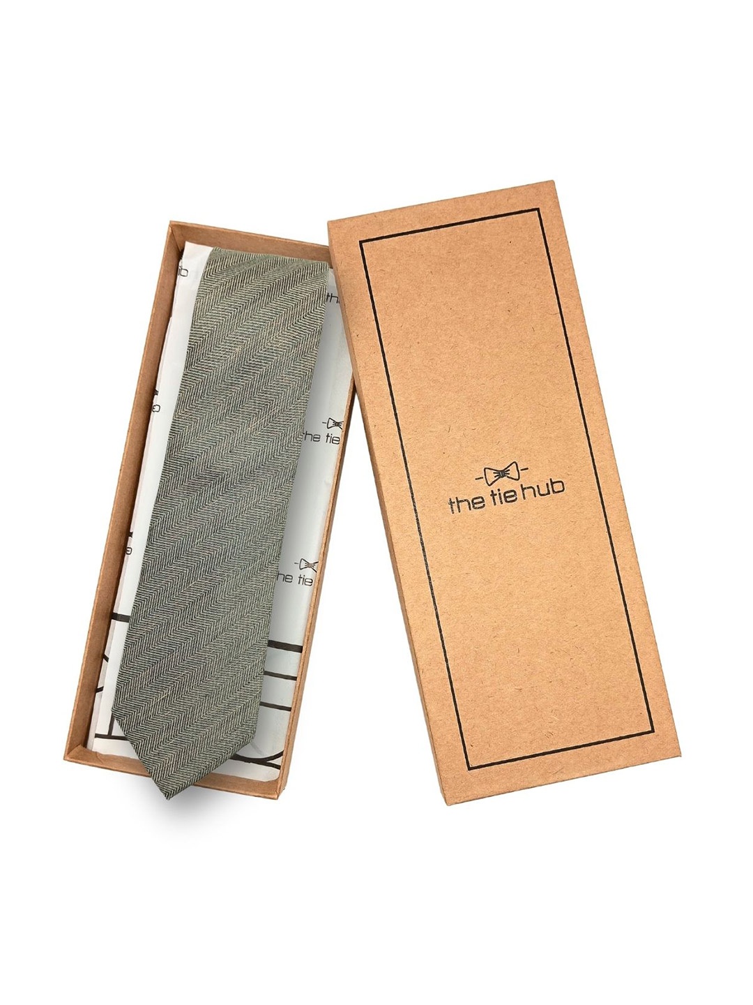 

The Tie Hub Men Striped Broad Tie, Cream