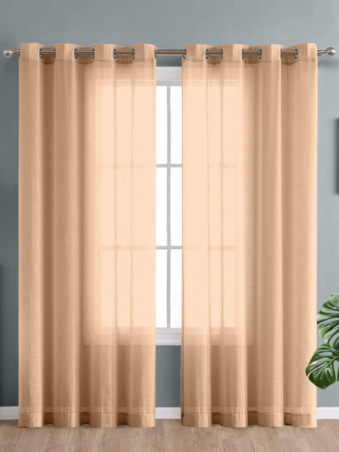 

DE CAMA Beige Set of 2 Window Curtain