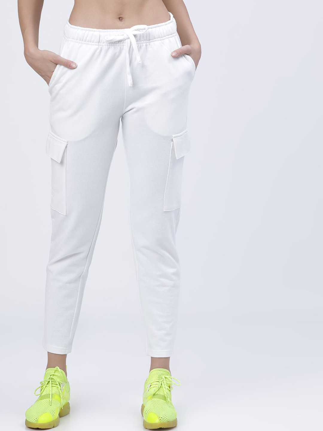 

Tokyo Talkies Women Solid Slim-Fit Track Pants, White