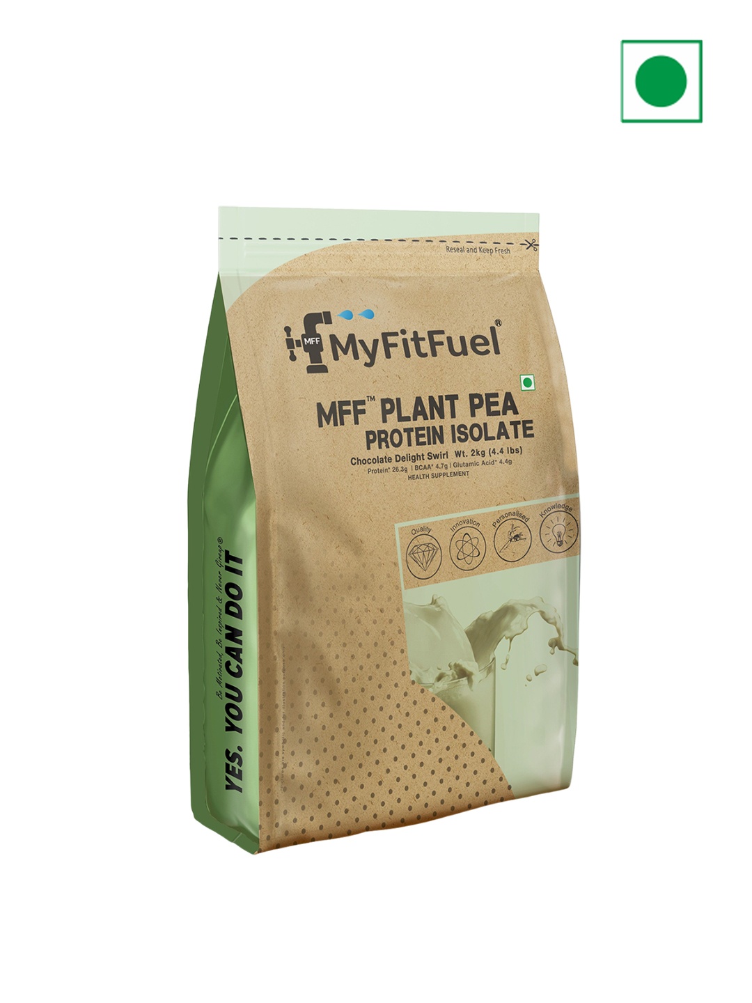 

MyFitFuel Plant Pea Protein Isolate- Chocolate Delight Swirl- 2kg, Brown