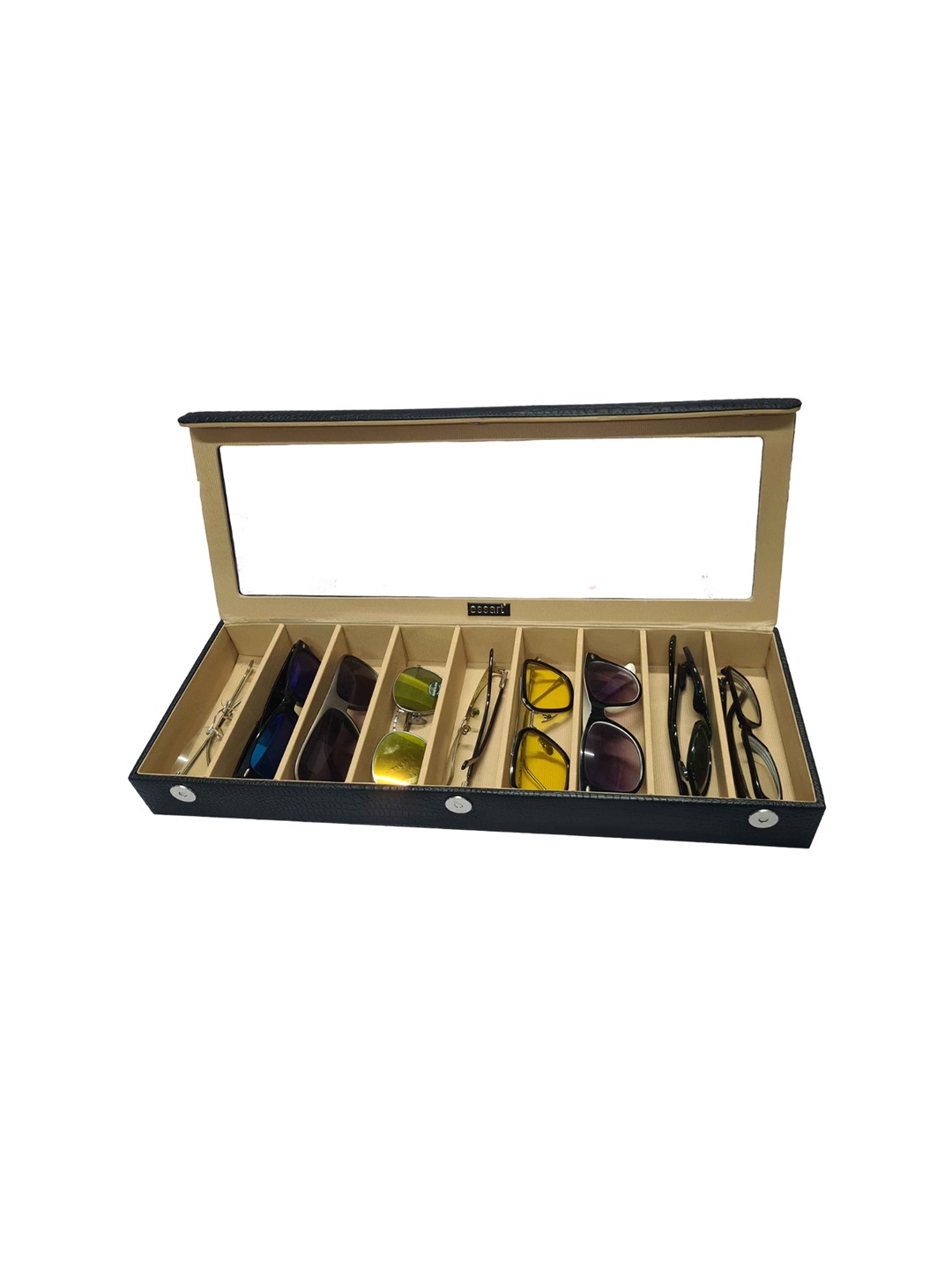 

essart Leather Sunglasses Organiser, Black