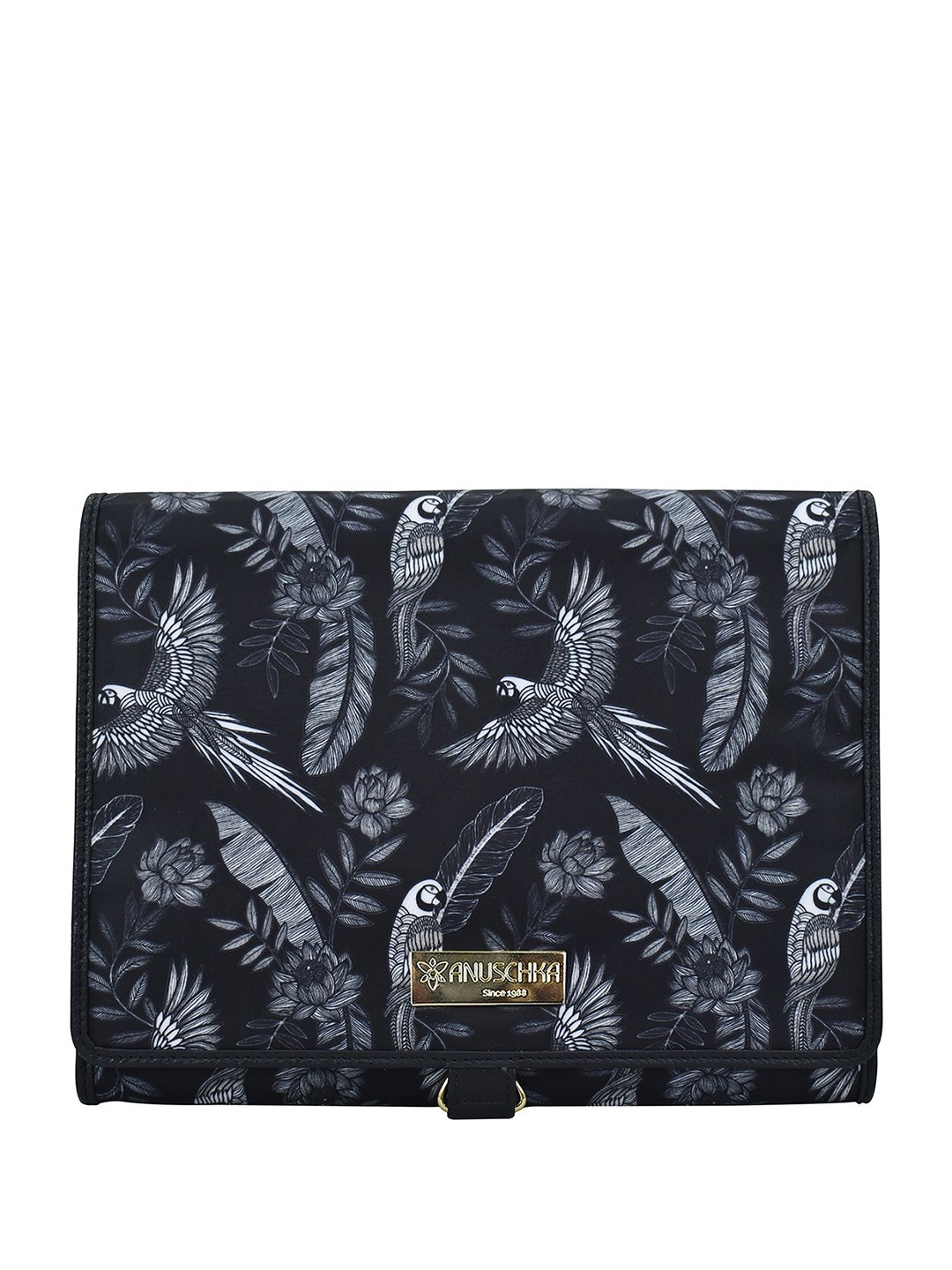 

Anuschka Women Animal Printed Three Fold Wallet, Black