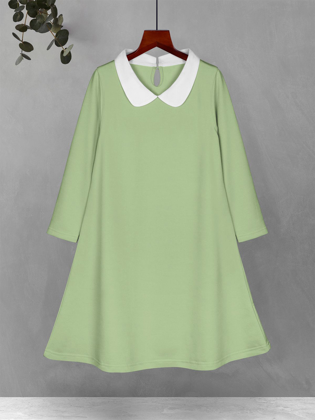

HELLCAT Peter Pan Collar A-Line Dress, Green