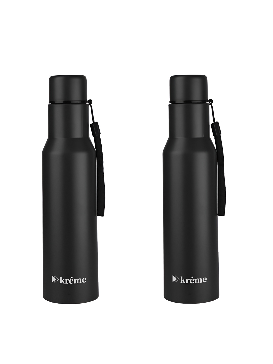 

Kreme Black & Steel Set of 2 Stainless Steel Printed Double Wall Vacuum Water Bottle