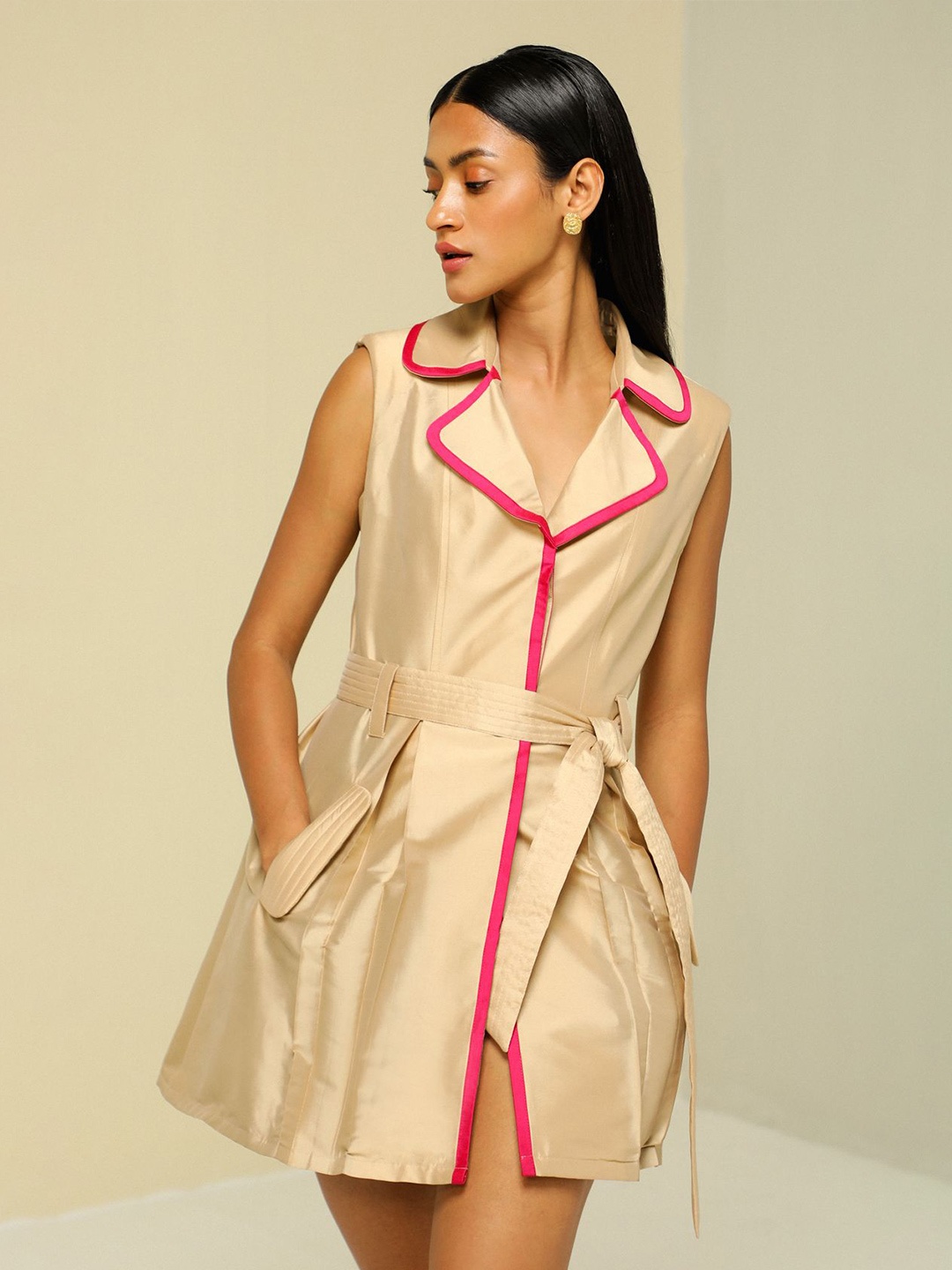 

ZAITRA A-Line Dress, Gold