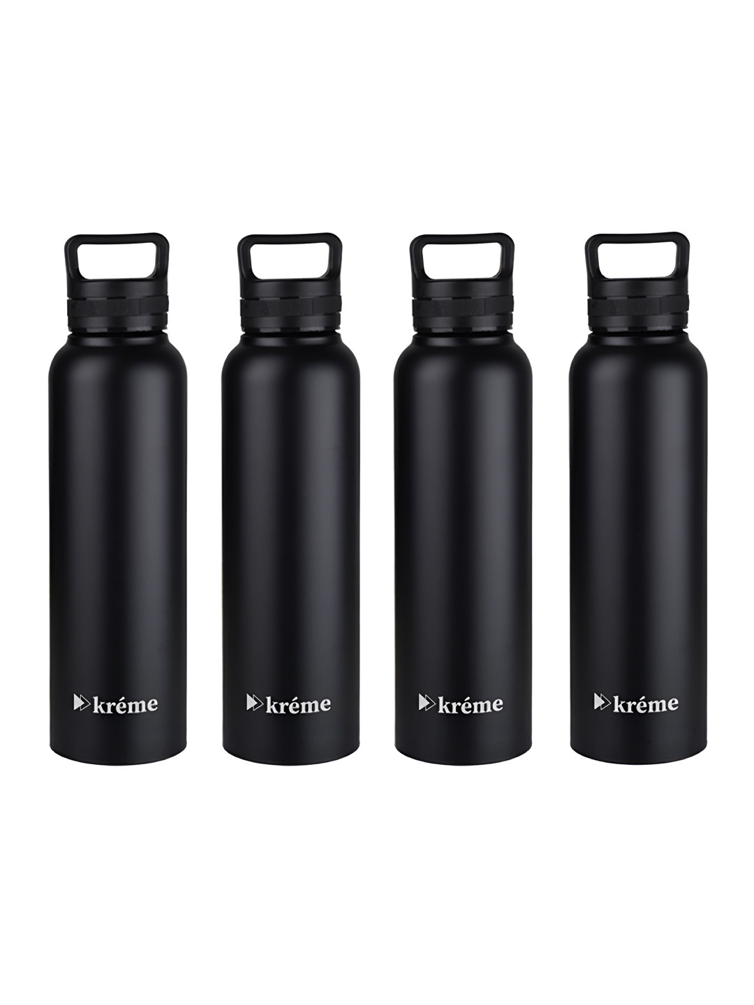 

Kreme LIFT Black 4 Pieces Stainless Steel Printed Double Wall Vacuum Water Bottle-1000ml