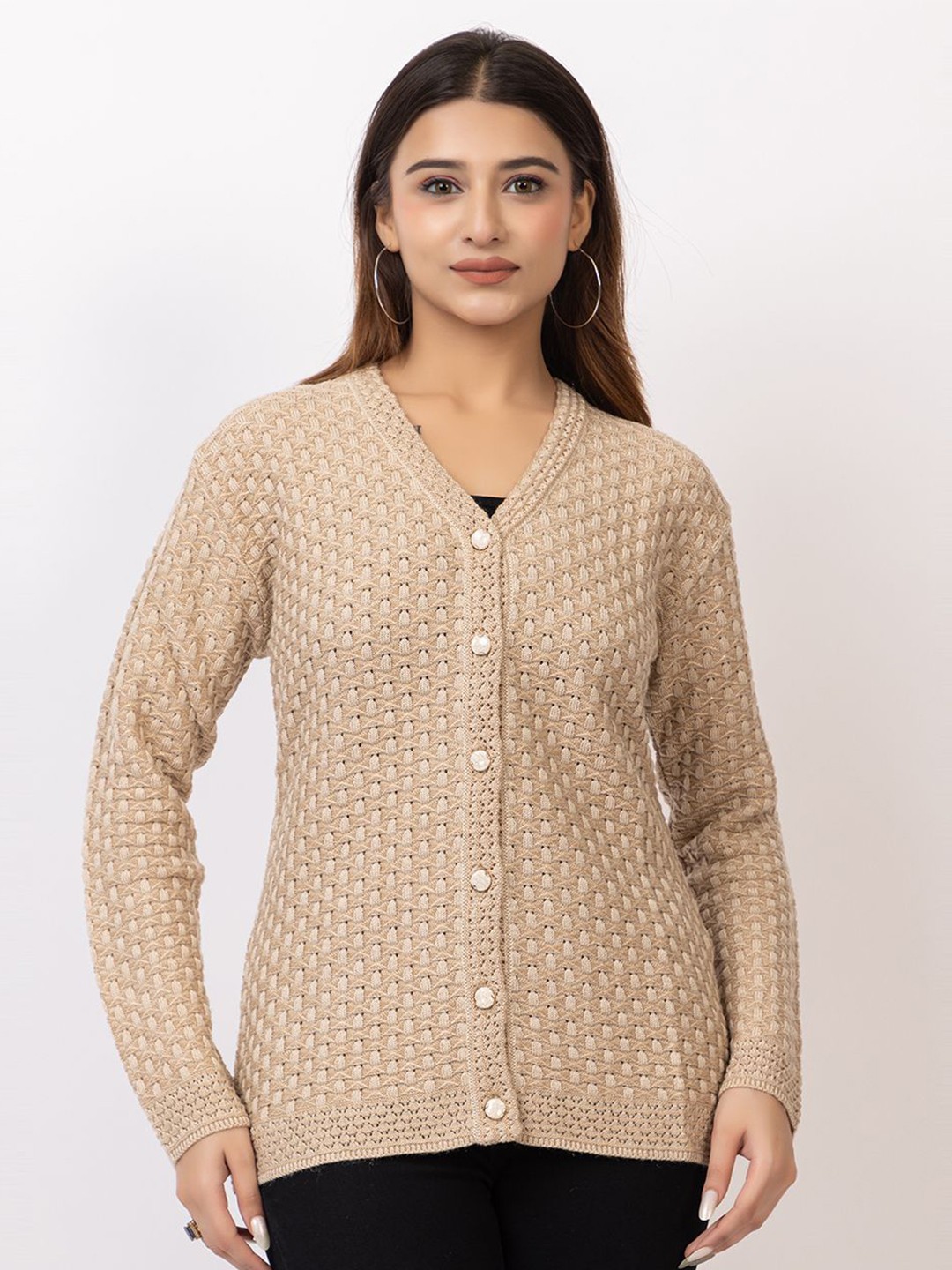 

TWENTY ME Women Woollen Cardigan, Beige