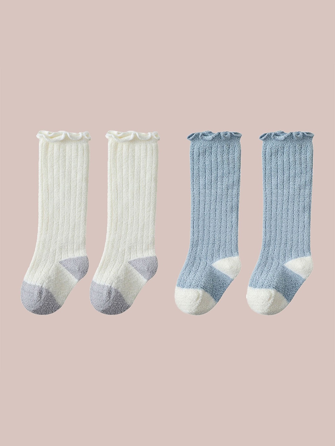 

SYGA Pack of 2 Knee-Length Socks, White