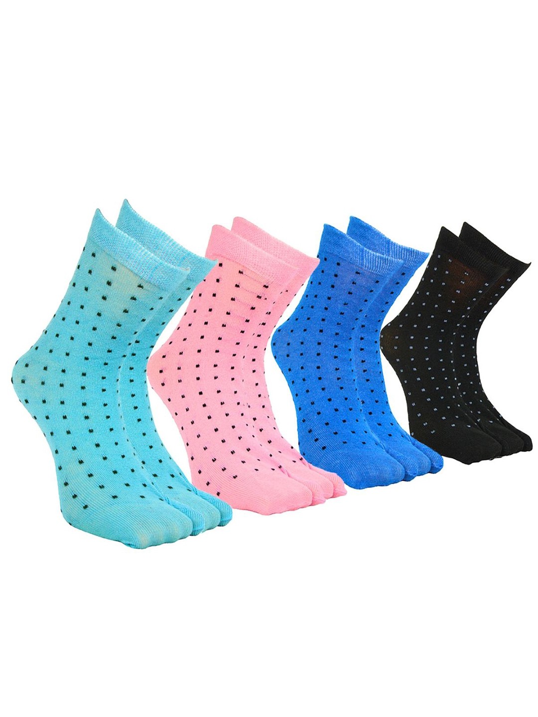 

BAESD Women Pack Of 4 Patterned Ankle Length Socks, Black