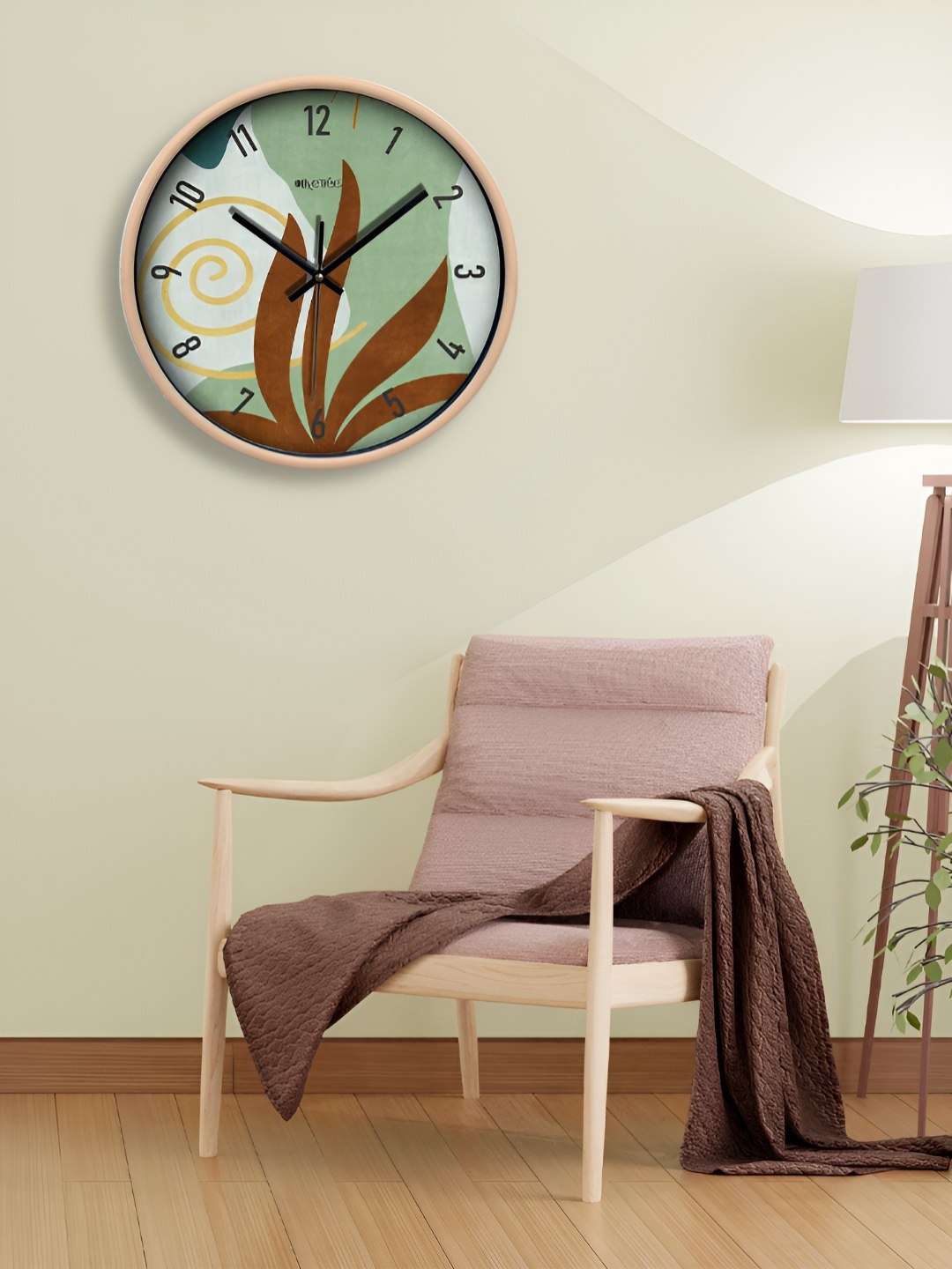 

OLIVE TREE Beige & Brown Printed Contemporary Wall Clock