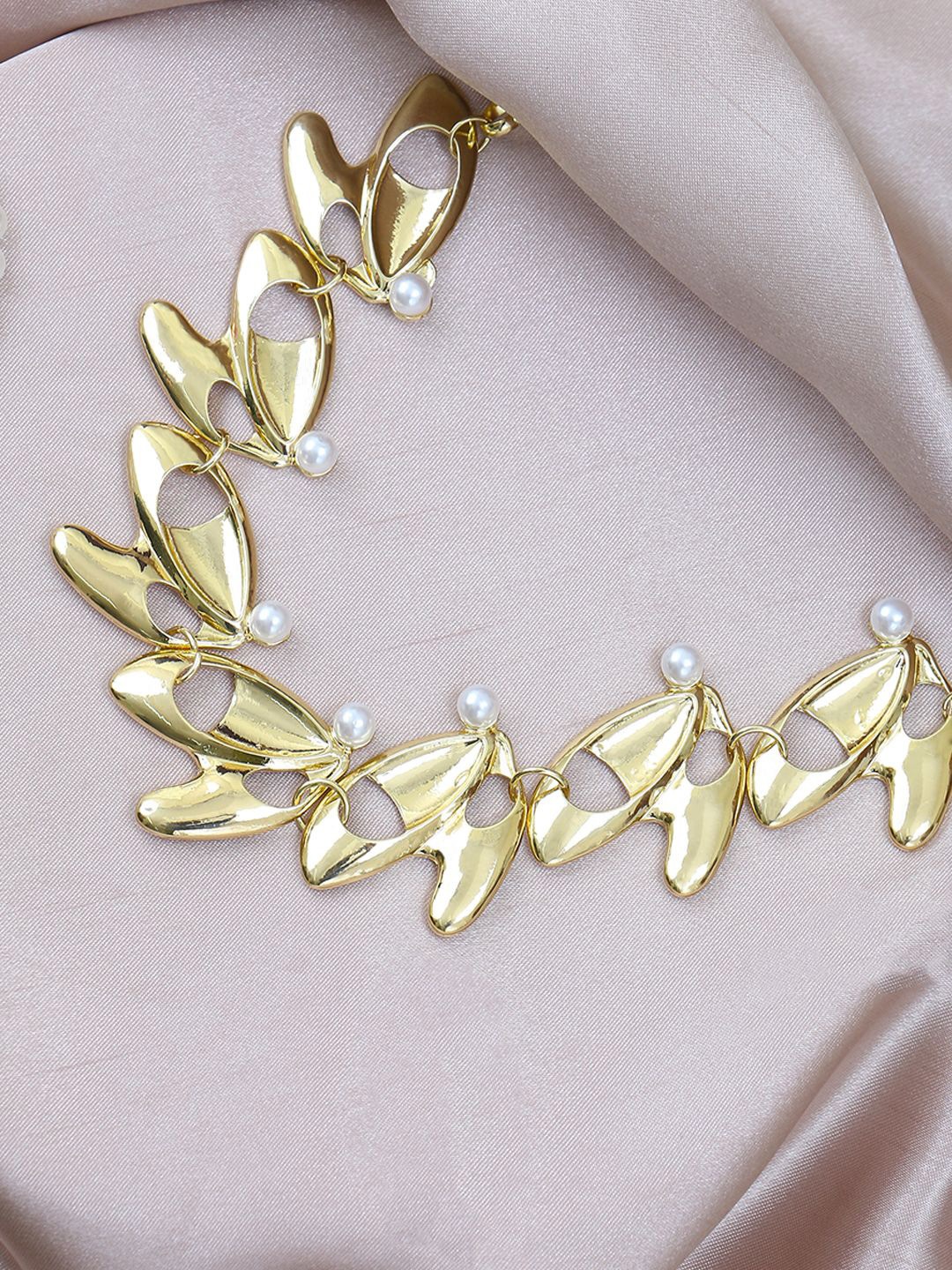 

Adwitiya Collection Brass Necklace, Gold