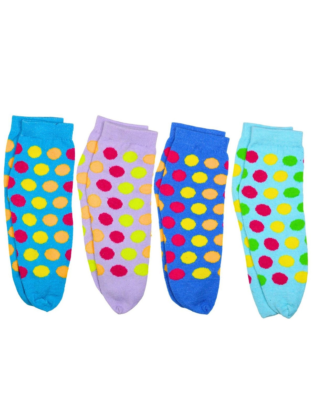 

BAESD Women Pack Of 4 Patterned Ankle Length Socks, Blue