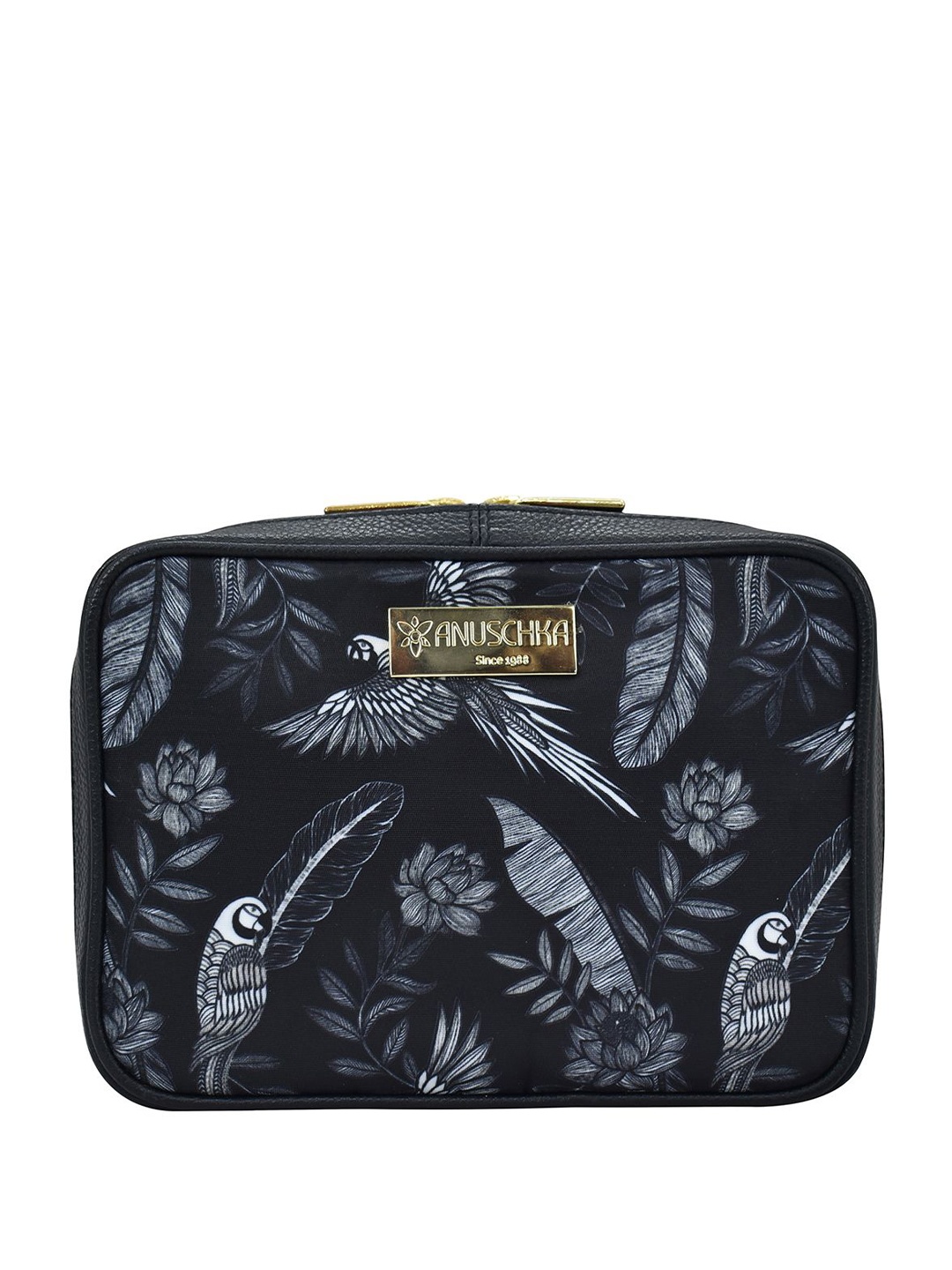 

Anuschka Women Printed Bow Detail Card Holder, Black