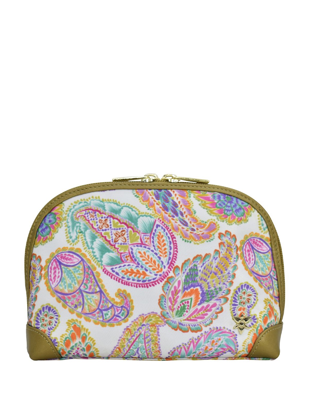 

Anuschka Women Floral Printed Zip Around Wallet, White