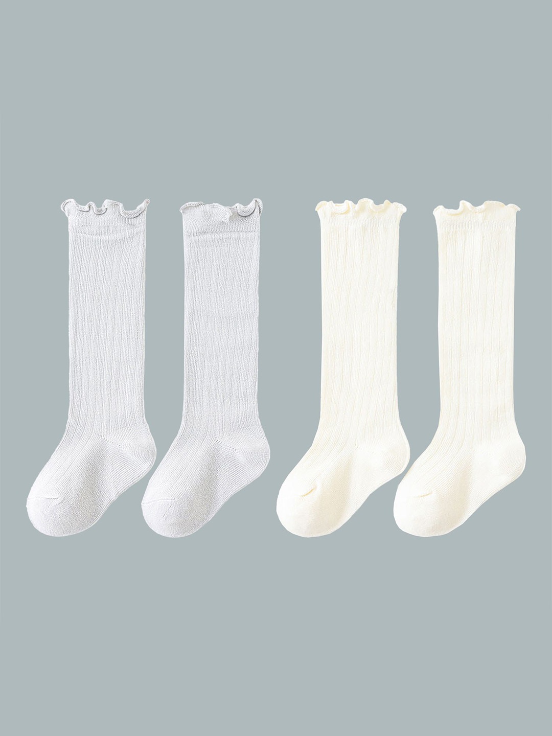 

SYGA Kids Pack Of 2 Cotton Knee-Length Socks, White
