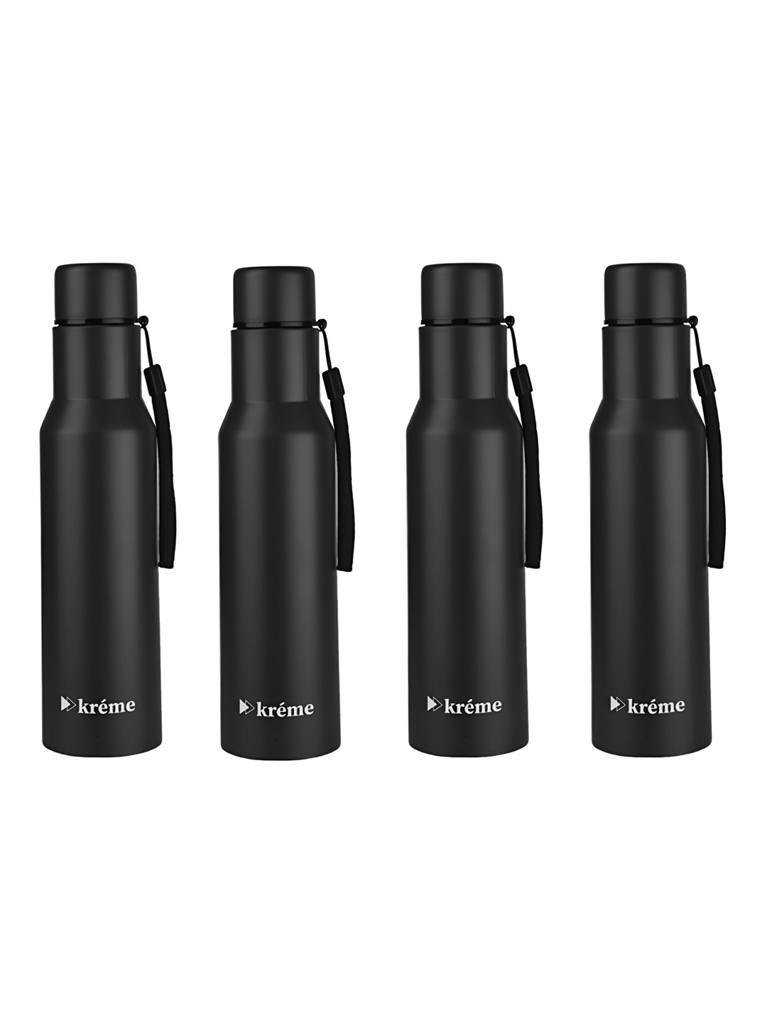 

Kreme Black Set of 4 Stainless Steel Printed Double Wall Vacuum Water Bottle